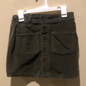 Olive green corduroy skirt